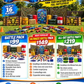 Nerf-Style Foam Blaster Rental from Level Up Party Co located in Citrus Heights near Roseville.